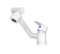 YWJFSA Robinet Cuisine Rabattable Eau Chaude et Froide Robinet Pivotant à 360 avec 2 Types de Jets, Réglable en Hauteur Laiton,Blanc