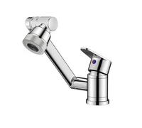 YWJFSA Robinet Cuisine Rabattable Eau Chaude et Froide Robinet Pivotant à 360 avec 2 Types de Jets, Réglable en Hauteur Laiton,Argent