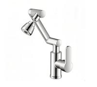 YWJFSA Robinet Cuisine Rabattable Évier de Cuisine en Acier Inoxydable avec 3 Modes de Jet Mitigeur Évier à Poignée Unique Hauteur Réglable,Argent