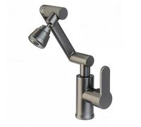YWJFSA Robinet Cuisine Rabattable Évier de Cuisine en Acier Inoxydable avec 3 Modes de Jet Mitigeur Évier à Poignée Unique Hauteur Réglable,Gris