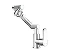 YWJFSA Robinet Cuisine Rabattable Froid et Chaud Robinet Cuisine Inoxydable avec 2 Modes de Jet Réglable en Hauteur Pivotant à 360°,Placage