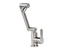 YWJFSA Robinet Cuisine Rabattable Hauteur Réglable avec 2 Modes de Jet Mitigeur Évier à Poignée Unique Hauteur Réglable Acier Inoxydable