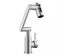 YWJFSA Robinet Cuisine Rabattable Hauteur Réglable avec 3 Modes de Jet Hauteur Réglable Mitigeur Évier à Poignée Unique Laiton,Argent Brillant