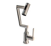 YWJFSA Robinet Cuisine Rabattable Laiton Eau Chaude et Froide Robinet de Cuisine Monocommande 2 Modes de Pulvérisation Pivotant à 360°,Argent