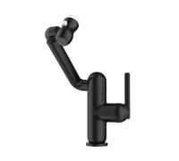 YWJFSA Robinet Cuisine Rabattable Laiton Eau Chaude et Froide Robinet Pivotant à 360 Réglable en Hauteur et 2 Modes de Pulvérisation,Noir