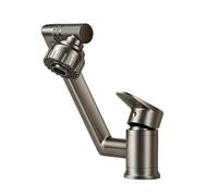 YWJFSA Robinet Cuisine Rabattable Mitigeur Évier à Poignée Unique avec 2 Types de Jets Robinets Salle Bain Réglable en Hauteur Laiton,Gris