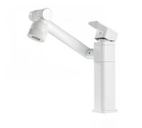 YWJFSA Robinet Cuisine Rabattable Mitigeur Monocommande avec 2 Modes de Jet Robinets à Bras Robotiques Hauteur Réglable Pivotant à 360°,Blanc