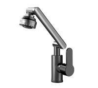 YWJFSA Robinet Cuisine Rabattable Mitigeur Salle de Bain Haut avec 2 Modes de Jet Évier de Cuisine en Acier Inoxydable Hauteur Réglable,Gris