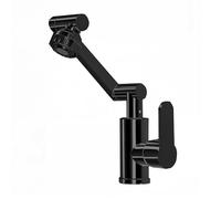 YWJFSA Robinet Cuisine Rabattable Mitigeur Salle de Bain Haut avec 2 Modes de Jet Évier de Cuisine en Acier Inoxydable Hauteur Réglable,Noir