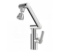 YWJFSA Robinet Cuisine Rabattable Monocommande Robinets à Bras Robotique avec 2 Modes de Jet Robinet Mitigeur Baignoire Monotrou Hauteur Réglable Acier Inoxydable,Argent