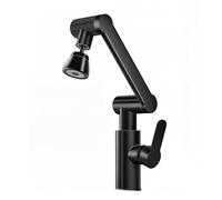 YWJFSA Robinet Cuisine Rabattable Monocommande Robinets à Bras Robotique avec 2 Modes de Jet Robinet Mitigeur Baignoire Monotrou Hauteur Réglable Acier Inoxydable,Noir