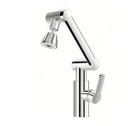 YWJFSA Robinet Cuisine Rabattable Monocommande Robinets à Bras Robotiques avec 2 Modes de Jet Mitigeur Salle de Bain Haut Hauteur Réglable,Argent