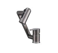 YWJFSA Robinet Cuisine Rabattable Monocommande Robinets Salle Bain avec 3 Types de Jets Robinet D'Évier en Acier Inoxydable Réglable en Hauteur,Gris