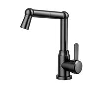 YWJFSA Robinet Cuisine Rabattable Réglable en Hauteur Robinet à Bras Articulé avec 2 Modes de Jet Mitigeur Monocommande Cuisine Pivotant à 360°, Noir