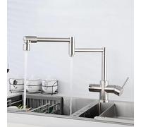 YWJFSA Robinet Cuisine Rabattable Robinet Cuisine Pivotant à 360° Robinets Salle Bain Pivotant 360° Laiton,Gris