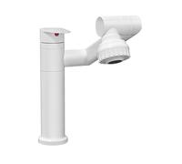 YWJFSA Robinet Cuisine Rabattable Robinet en Acier Inoxydable avec 2 Types de Jets Robinets à Bras Robotique Réglable en Hauteur Monocommande,Blanc