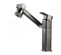 YWJFSA Robinet Cuisine Rabattable Robinets à Bras Robotique avec 2 Modes de Jet Évier de Cuisine en Acier Inoxydable Hauteur Réglable Monocommande,Cendres de Pistolet