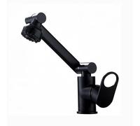 YWJFSA Robinet Cuisine Rabattable Robinets à Bras Robotiques avec 2 Modes de Jet Mitigeur Monotrou Hauteur Réglable Monocommande,Noir