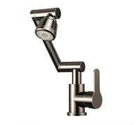 YWJFSA Robinet Cuisine Rabattable Robinets Salle Bain avec 3 Types de Jets Mitigeur Salle de Bain Haut Réglable en Hauteur Laiton,Gris