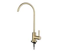 YWJFSA Robinet D'Eau Potable Robinet Pour Osmoseur Robinet Col De Cygne Acier Inoxydable 1/4,Or Brossé