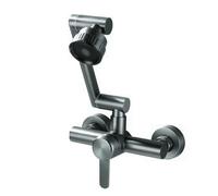 YWJFSA Robinet Mural Cuisine Acier Inoxydable Mitigeur Cuisine Rabattable avec 4 Types de Jet D'Eau Eau Chaude et Froide pour Cuisine et Salle de Bain,Gris