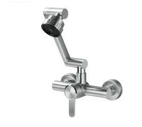 YWJFSA Robinet Mural Cuisine Acier Inoxydable Mitigeur Cuisine Rabattable avec 4 Types de Jet D'Eau Eau Chaude et Froide pour Cuisine et Salle de Bain,Placage