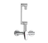 YWJFSA Robinet Mural Cuisine Acier Inoxydable Mitigeur Evier Cuisine avec 2 Types de Jet D'Eau Eau Chaude et Froide pour Cuisine et Salle de Bain Laiton