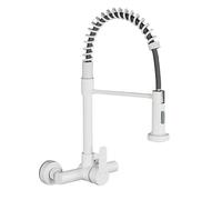 YWJFSA Robinet Mural Cuisine avec 2 Modes d'Écoulement Pivotant 360° Douchette Abaissée Arc Élevé Mitigeur Cuisine