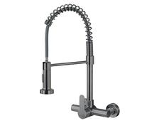 YWJFSA Robinet Mural Cuisine avec Douchette Abaissée Pivotant 360°,2 Modes d'Écoulement Robinetterie à Ressort Mitigeur Cuisine