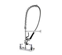 YWJFSA Robinet Mural Cuisine avec Douchette Abaissée Pivotant 360° Col De Cygne Robinetterie à Ressort Mitigeur Cuisine,Design Moderne