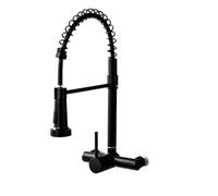 YWJFSA Robinet Mural Cuisine Douchette Col De Cygne Robinet avec 2 Types De Jet Robinets Cuisine Flexible Poignée,Noir