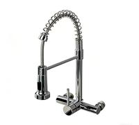 YWJFSA Robinet Mural Cuisine Douchette Col De Cygne Robinet avec 2 Types De Jet Robinets Cuisine Flexible Poignée,Brossé