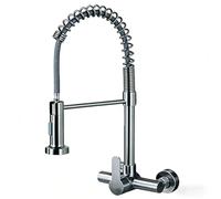 YWJFSA Robinet Mural Cuisine Douchette en Acier Inoxydable Robinet Cuisine Flexible avec 2 Types De Jet Robinets D'Évier à Poignée