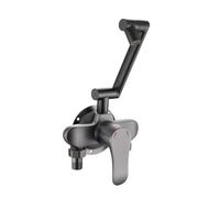 YWJFSA Robinet Mural Cuisine Eau Chaude et Froide Mitigeur Cuisine Rabattable avec 2 Types de Jet D'Eau Réglable en Hauteur Pivotant à 360° Laiton,Gris