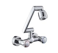 YWJFSA Robinet Mural Cuisine Eau Chaude et Froide Robinet Salle Bain avec 2 Types de Jet D'Eau Réglable en Hauteur pour Cuisine et Salle de Bain