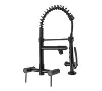 YWJFSA Robinet Mural Cuisine en Acier Inoxydable à Double Bec Pivotant 360° Robinetterie à Ressort Mitigeur Cuisine