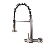 YWJFSA Robinet Mural Cuisine en Acier Inoxydable avec 2 Modes d'Écoulement Pivotant 360° Robinetterie à Ressort Mitigeur Cuisine