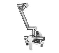 YWJFSA Robinet Mural Cuisine Mitigeur Salle de Bain avec 2 Types de Jet D'Eau Eau Chaude et Froide Acier Inoxydable Mitigeur Cuisine Rabattable