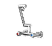 YWJFSA Robinet Mural Cuisine Mitigeur Salle de Bain avec 2 Types de Jet D'Eau Eau Chaude et Froide Mitigeur Evier Cuisine Acier Inoxydable