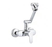 YWJFSA Robinet Mural Cuisine Mitigeur Salle de Bain avec 2 Types de Jet D'Eau Eau Chaude et Froide Pivotant à 360° pour Cuisine et Salle de Bain,Couleur de Galvanoplastie