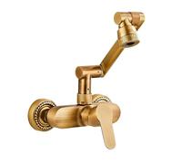 YWJFSA Robinet Mural Cuisine Mitigeur Salle de Bain avec 2 Types de Jet D'Eau Eau Chaude et Froide Pivotant à 360° pour Cuisine et Salle de Bain,Antique
