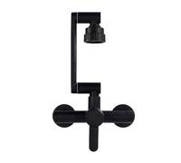 YWJFSA Robinet Mural Cuisine Mitigeur Salle de Bain avec 4 Types de Jet D'Eau Eau Chaude et Froide Acier Inoxydable pour Cuisine et Salle de Bain,Noir