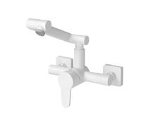 YWJFSA Robinet Mural Cuisine Robinet Salle Bain Pivotant à 360° Eau Chaude et Froide,2 Types de Jet D'Eau Laiton pour Cuisine et Salle de Bain,Blanc