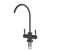 YWJFSA Robinet Osmoseur, Robinet de Cuisine À Double Bec en Acier Inoxydable 304,Noir