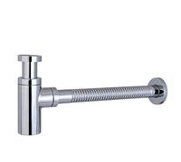 YWJFSA Siphon Lavabo avec Ouverture Nettoyage,Tuyau de Vidange Flexible,Anti-Odeurs,Hauteur Réglable Laiton Siphon de Lavabo avec Extra Tube,1 1/4"