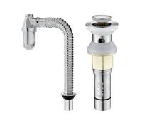 YWJFSA Siphon Lavabo avec Trop-Plein,Bouchon Clic-Clac,Tuyau De Vidange Flexible,Anti-Odeurs,Siphon Evier Cuisine pour Évier, Salle De Bain, Lavabo
