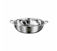 YWJLQH Bifonction Inox 304 Pot Cuisine Poêlon Double Compartiment Manipulation Sûre Nettoyage Rapide Adaptée à Repas Conviviaux, 34 Cm, Pot À Fondue Double Yuan Yang Sans Couvercle