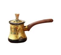 YWJLQH Cafetière Turque En Acier Inoxydable avec Couvercle Casserole à Lait pour Mousse Pot à Chocolat Antiadhésif Manche Isolant Thermiquement Répar, 550ml