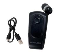 YWJLQH Casque Écouteur Tour de Cou Fil Rétractable Connecté Bluetooth avec Clip Col Oreillette Ergonomique Matière PP Légère à Transporter Adapté Aux, Noir