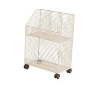 YWJLQH Chariot de Rangement Support pour Livres Roulant Meuble D'Appoint Mobile Étagère de Classement Polyvalente En Fer Convient pour Le Bureau La Cuisine, Blanc 2 Couche